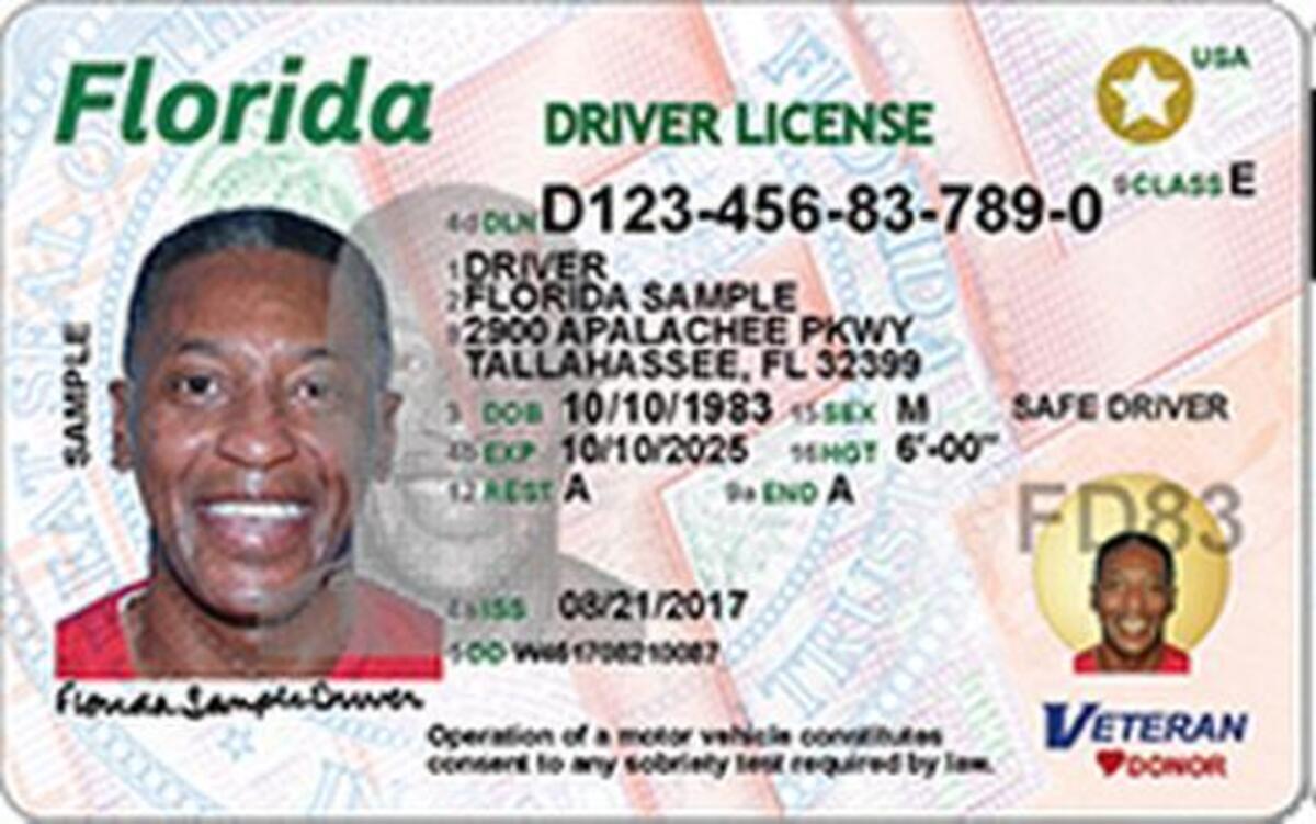 El nuevo diseño de las licencias de conducir y documentos de identidad de la Florida.