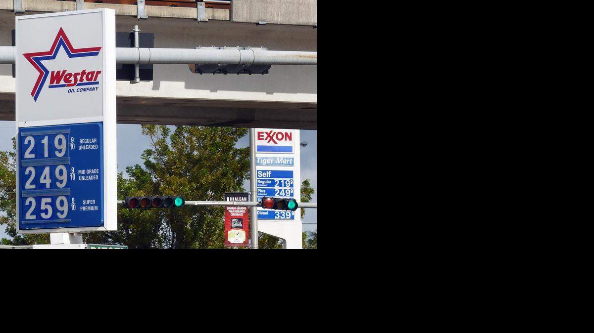 
Los precios de la gasolina han bajado a $2.19 por galón en estas gasolineras de Hialeah. 
