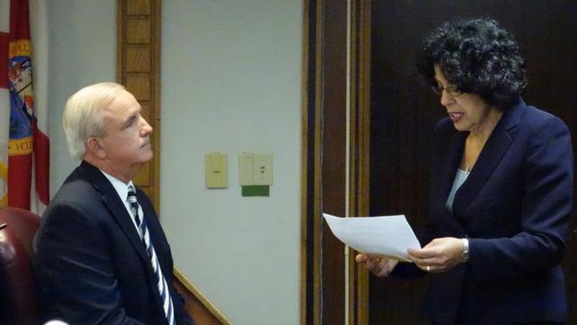 Miami-Dade Mayor Carlos Gimenez testified in 2014 at the corruption trial of former Homestead Mayor Steven Bateman, who on Tuesday, May 8, 2018, finally surrendered to begin serving a 22-month prison sentence.