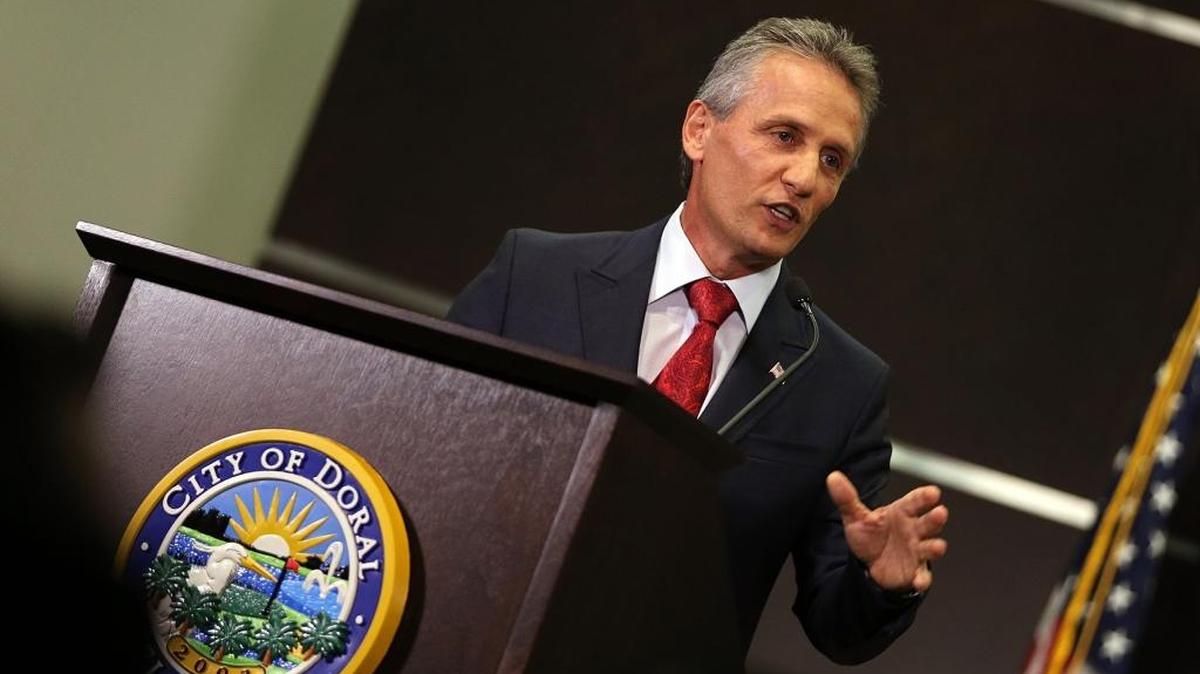 Alcalde de Doral, Luigi Boria, durante un discurso del Estado de la Ciudad, en el ayuntamiento, el martes 17 de noviembre.