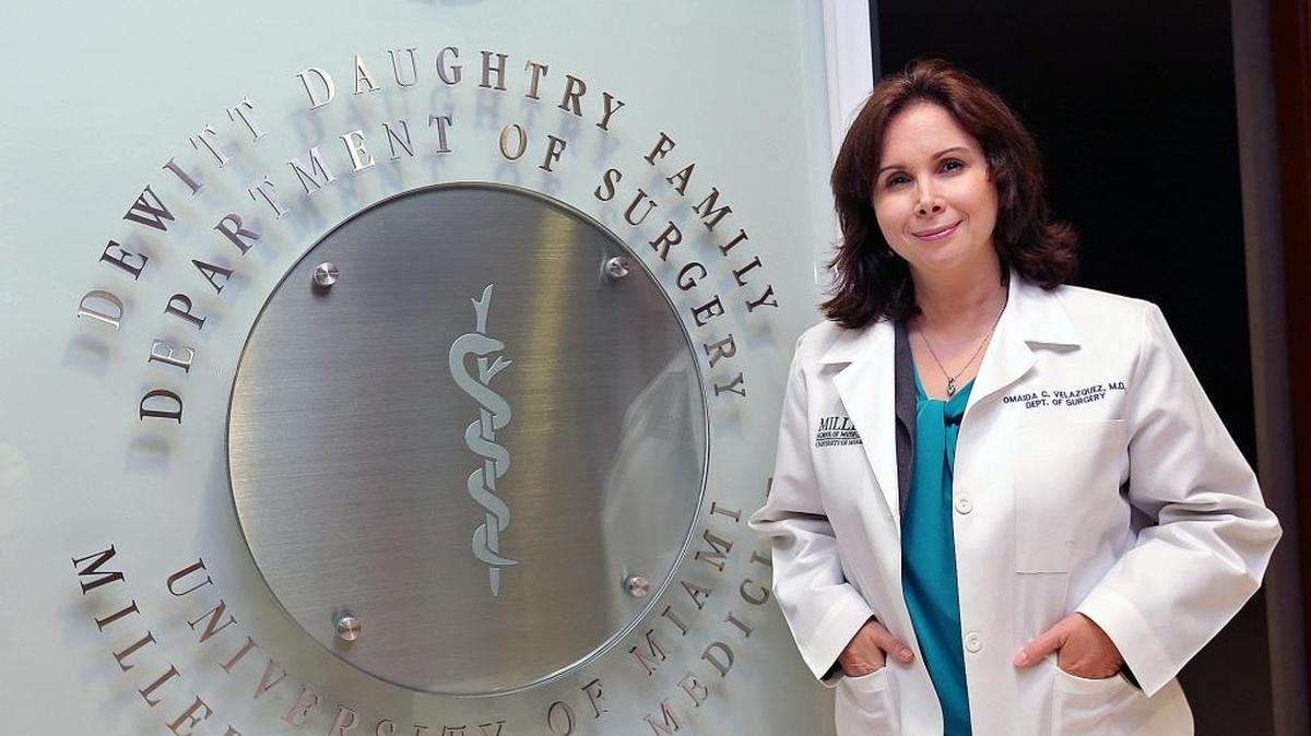 
La doctora Omaida Velázquez, la nueva presidenta de cirugía de UHealth, en el Dewitt Daughtry Family Department of Surgery, de la Universidad de Miami. 
