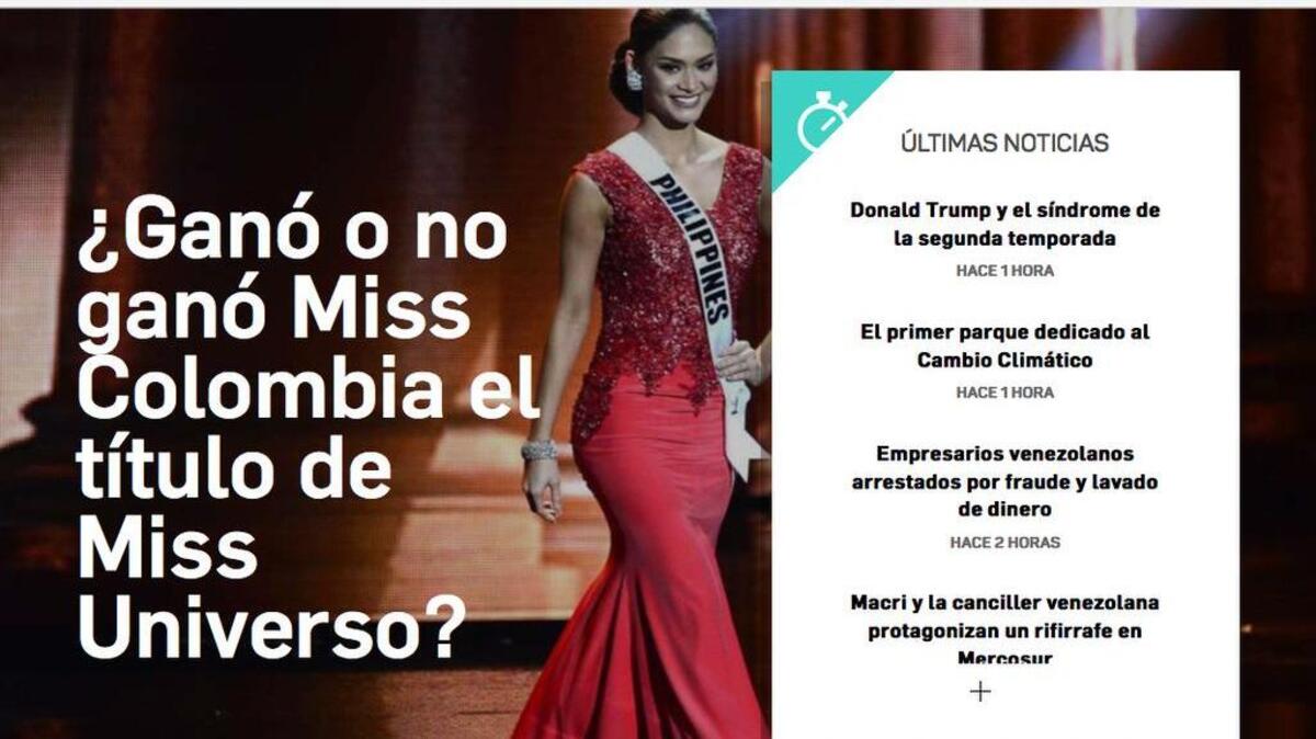Una de las páginas de HispanoPost trata la controversia del Miss Universo 2015