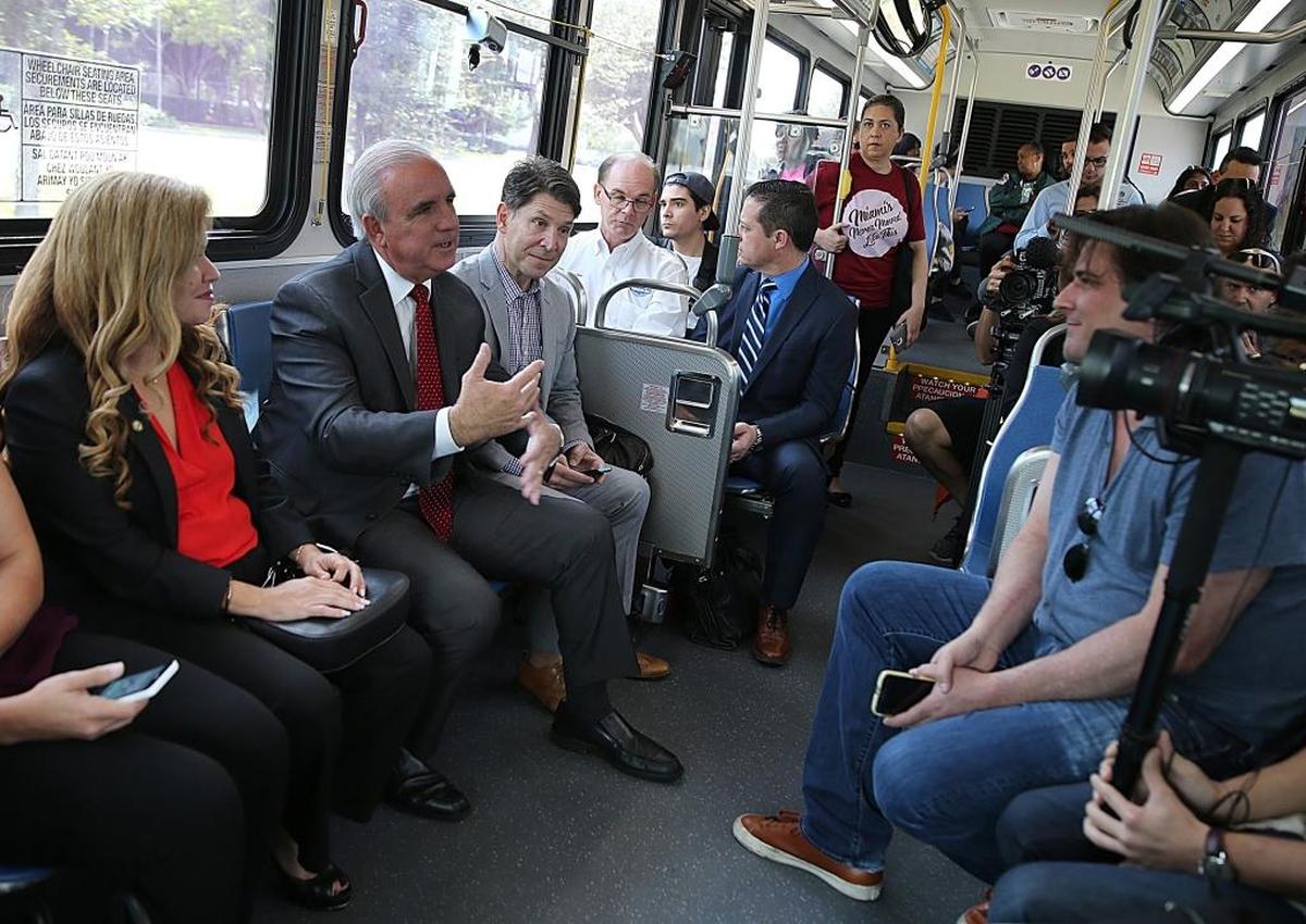 Miami-Dade’s Department of Transportation and Public Works is adjusting bus routes as ridership plummets during the coronavirus pandemic. During busier times, Mayor Carlos Gimenez was seen at the Dadeland South station.