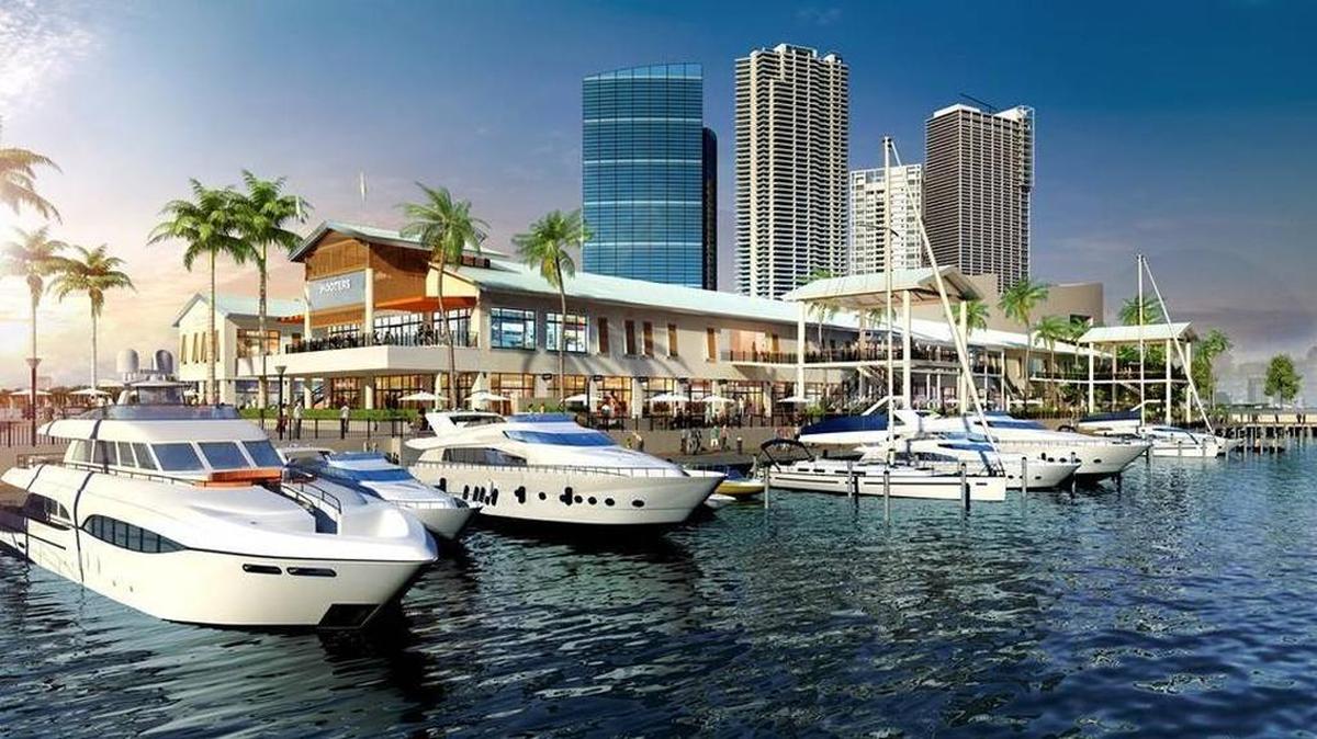 Un diseño muestra cómo Bayside Marketplace se verá después de importantes reformas.