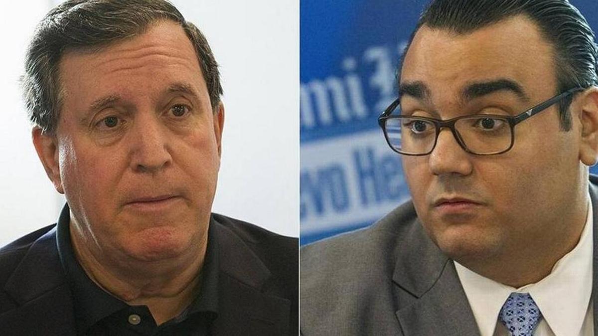 El comisionado de Miami Joe Carollo (izq.) derrotó a Alfonso “Alfie” León en los comicios del 21 de noviembre. León ha cuestionado la candidatura de Carollo y alega que no estaba residenciado en el distrito electoral que representa.