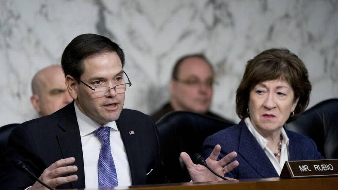 El senador Marco Rubio, republicano por la Florida, habla en un audiencia de la Comisión de Inteligencia del Senado el 21 de marzo del 2018.