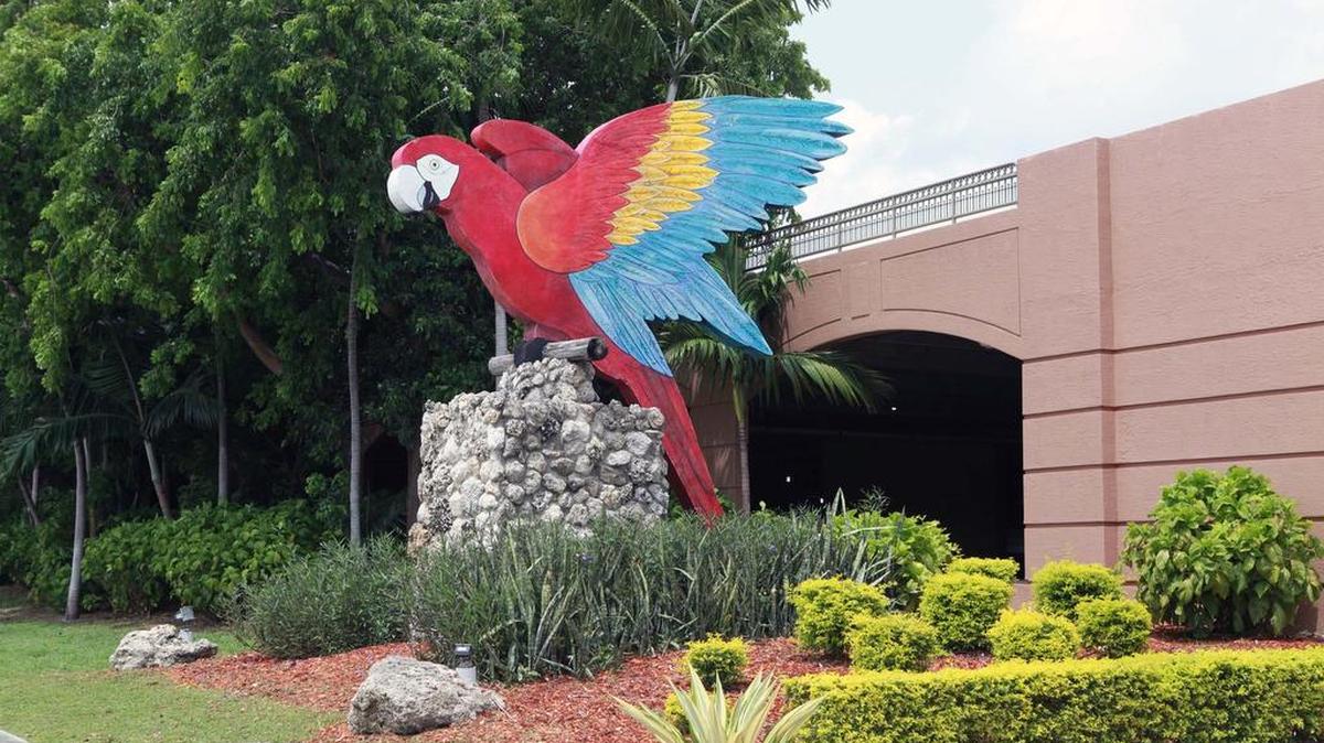 La entrada al estacionamiento de Jungle Island, este jueves.