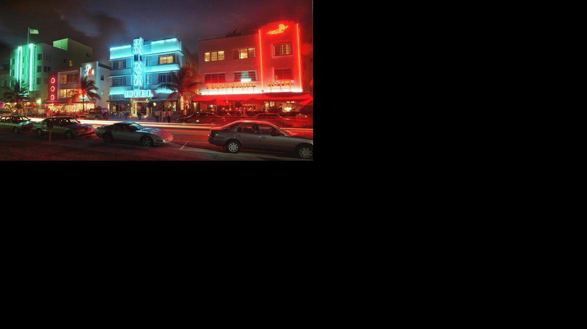 
Ocean Drive, la joya del Distrito Art Deco de Miami Beach.
