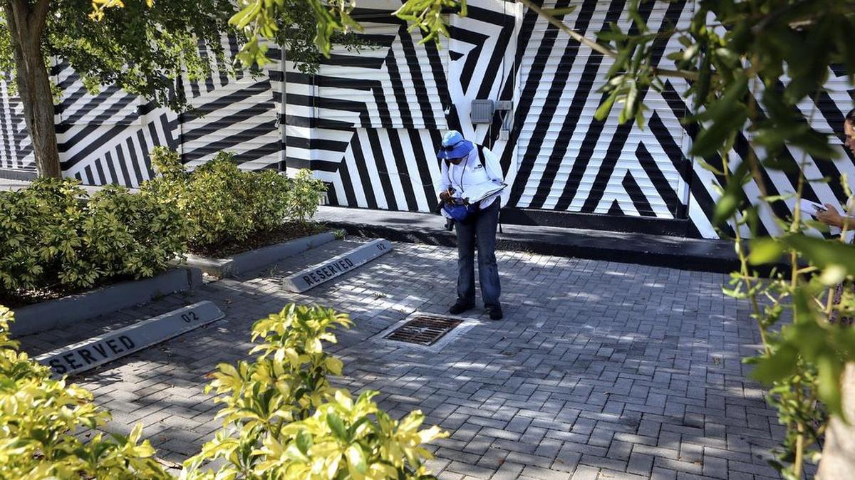 El inspector de mosquitos de Miami-Dade, Sharon Nagel, revisa drenajes en Wynwood. Florida es el único estado en suelo continental estadounidense en donde se han registrado focos de transmisión local del virus del Zika .