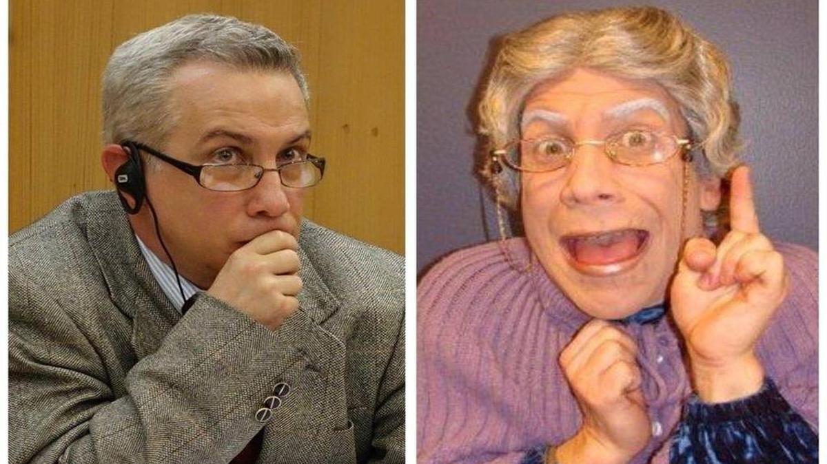 Adonis Losada comparece ante un juez condal (izquierda). Interpretó el personaje de “Doña Concha” en Sábado Gigante.