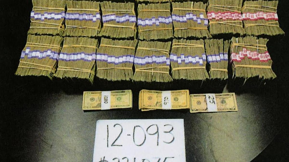 Dinero proveniente de la droga que fue recogido por la policía encubierta de Bal Harbour el 9 de julio del 2012 en Chicago.