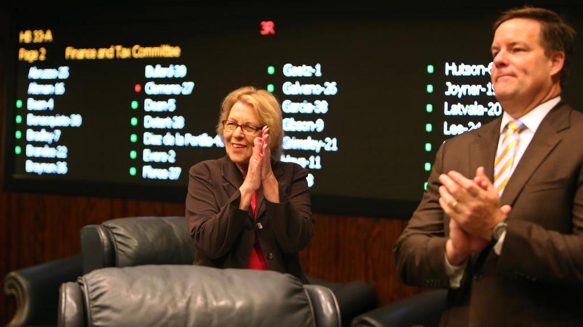 State Sen. Dorothy Hukill on the floor of the Florida Senate.