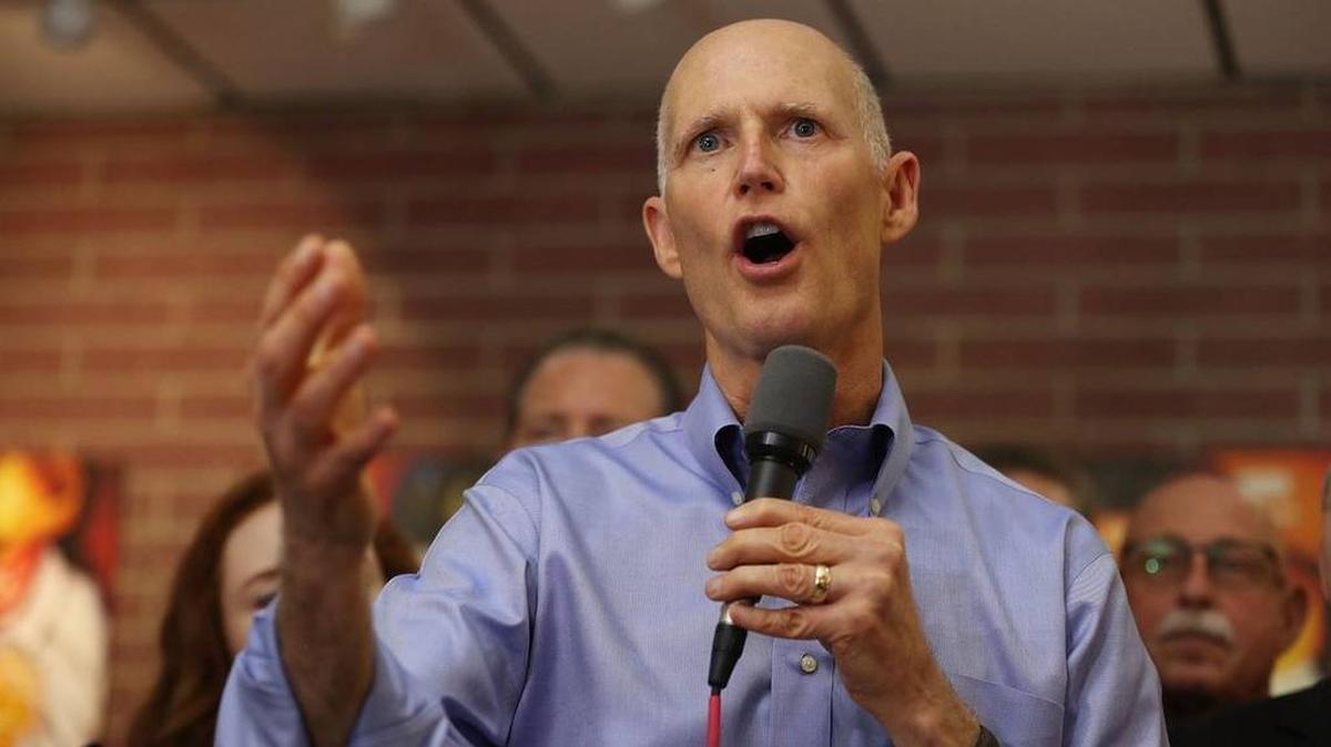 El gobernador Rick Scott durante un acto de campaña en el restaurante Chico´s de Hialeah, el 14 de junio del 2018.
