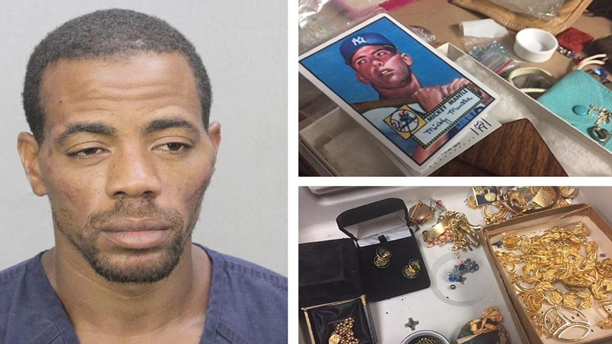 Derek Lavon Bell, de 38 años, está acusado de haberse robado cientos de pertenencias de los hogares por un valor de más de $300,000.