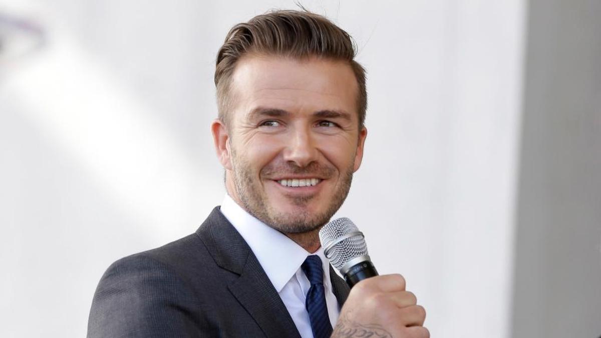 El ex futbolista inglés David Beckham durante una conferencia de prensa en Miami en febrero del 2014.