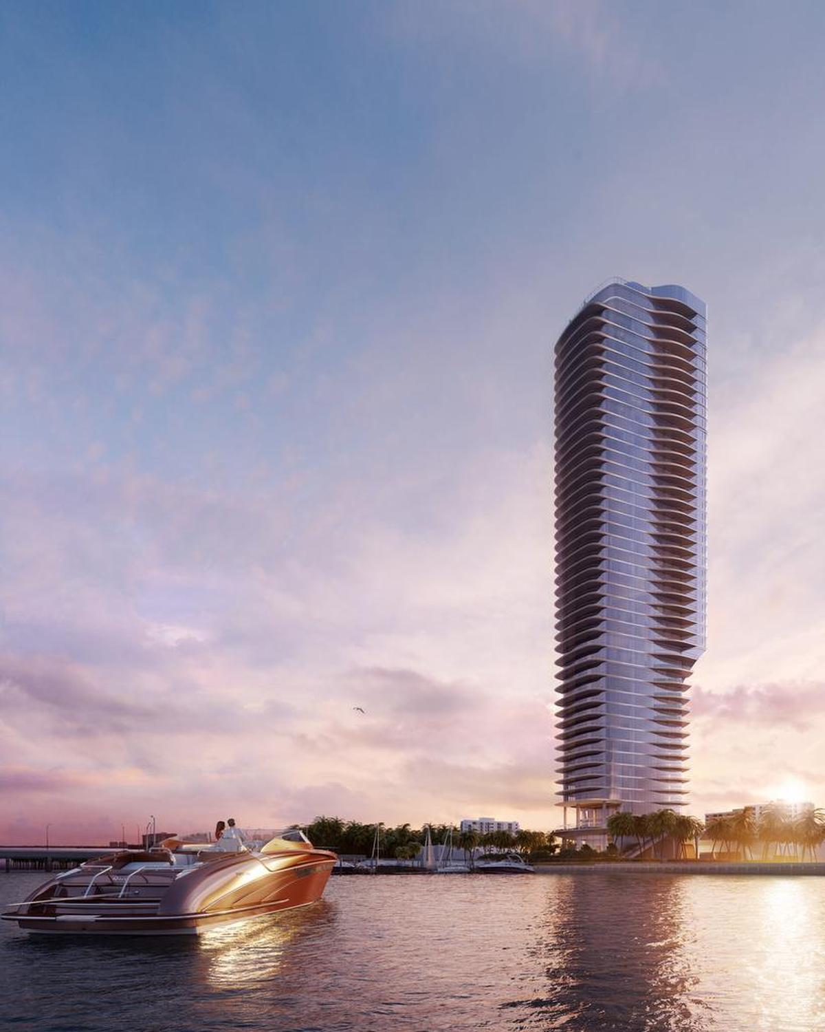 Representación de la nueva torre de apartamentos de lujo Una, de 47 pisos, que estará en 175 SE 25 Rd. en Brickell.