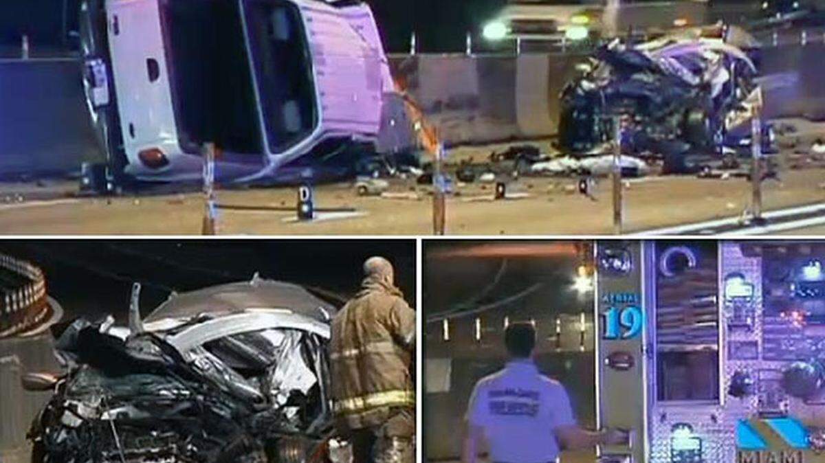 El accidente, que dejó 5 muertos y 2 heridos tuvo lugar en la I-95 la madrugada del miércoles. Cortesía 7News.
