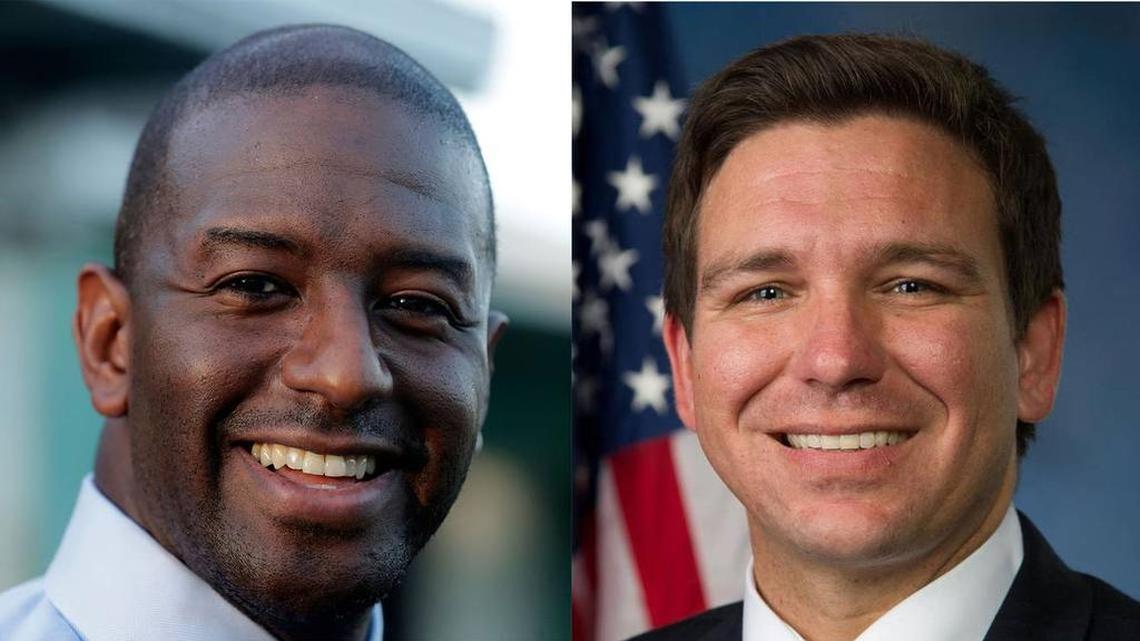Andrew Gillum, left, and Ron DeSantis