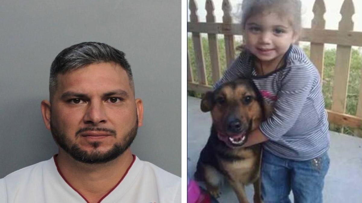 De izquierda a derecha, una foto del acusado, José Rocha, y otra de la pastor alemán “Buffy” con su pequeña dueña, hija de la pareja que reportó al vecino.