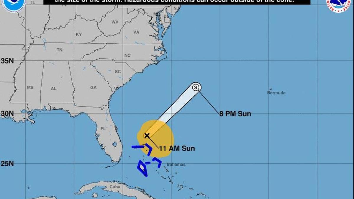La trayectoria de la tormenta tropical Philippe, de acuerdo al boletín de las 11 a.m.