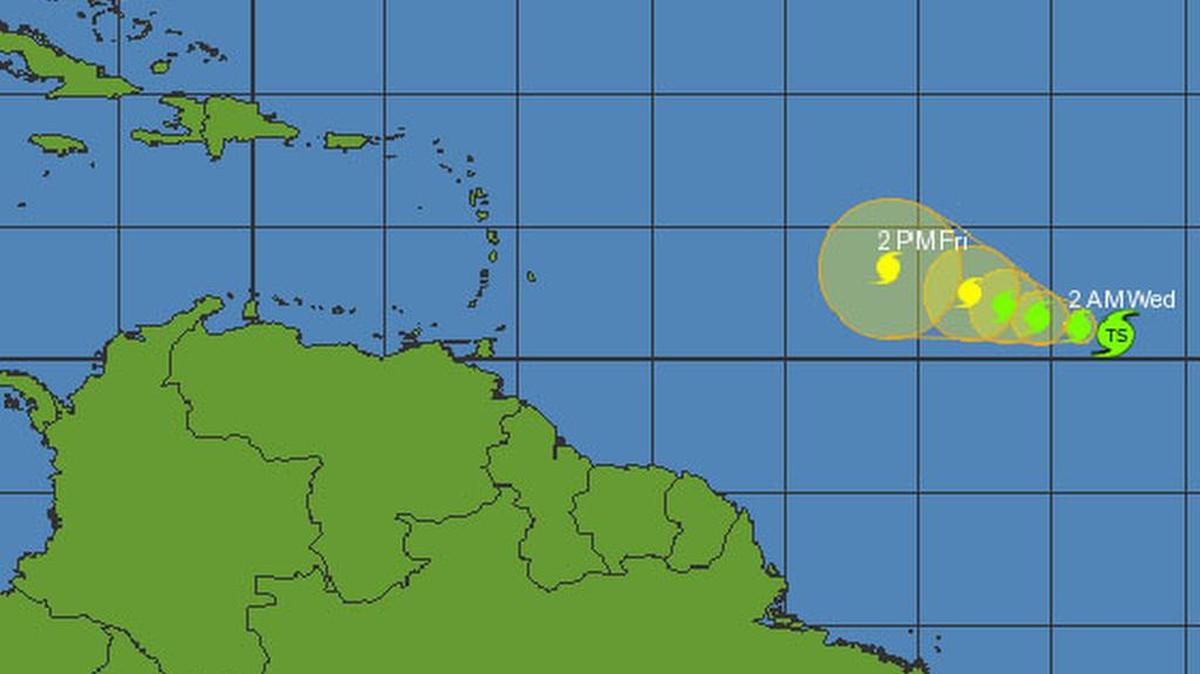 
Localizado a unas 1,600 millas de la costa oeste de Africa, el lento sistema se convirtió el martes por la tarde en una tormenta tropical con vientos sostenidos de unas 40 millas por hora.
