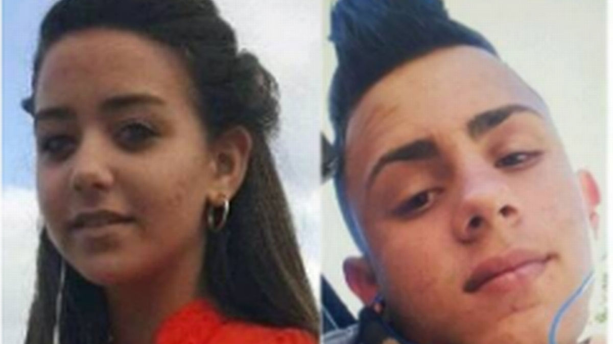 Yenifer Cabrera, de 13 años, y José Martínez, su novio de 18 años.