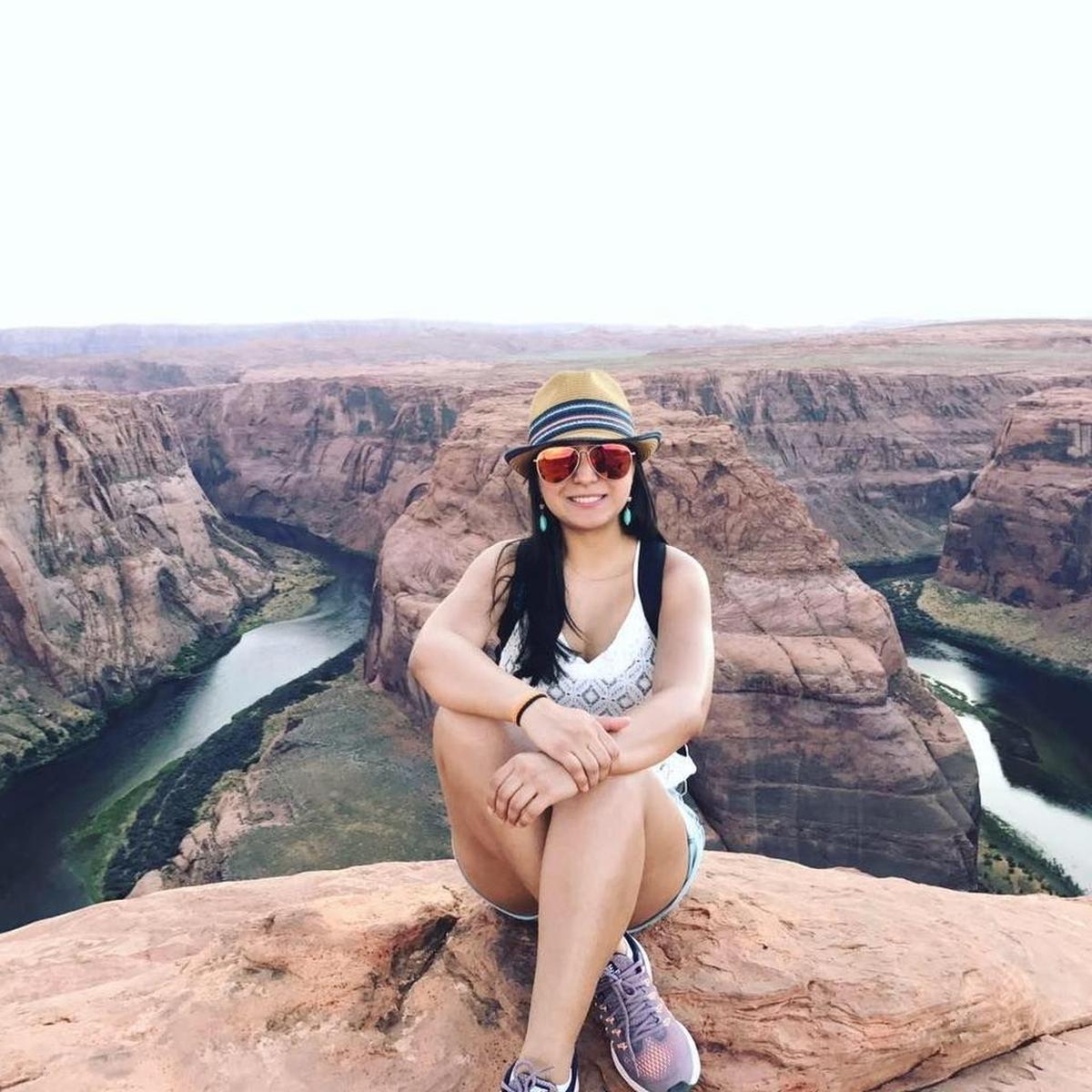 Kennya González Ojeda en uno de sus viajes.