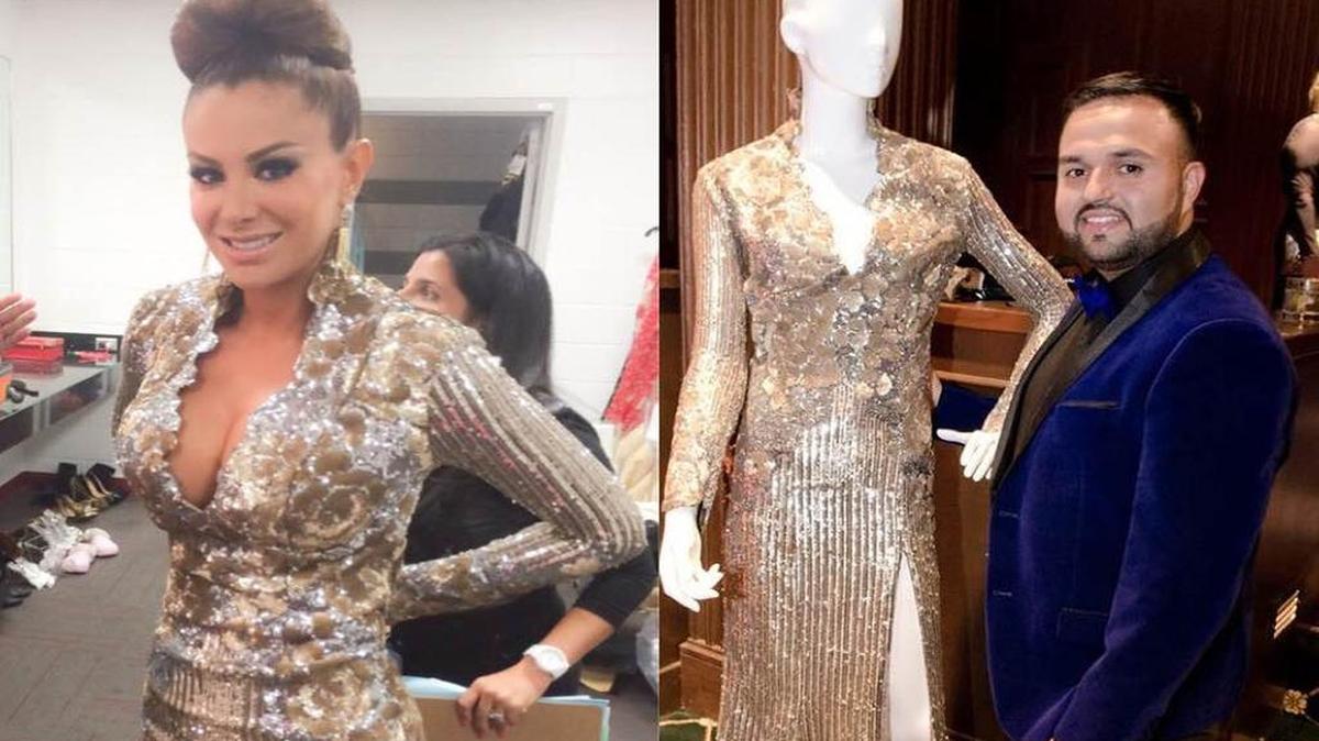 
La actriz mexicana Ninel Conde luce uno de los vestidos de Willfredo Gerardo.
