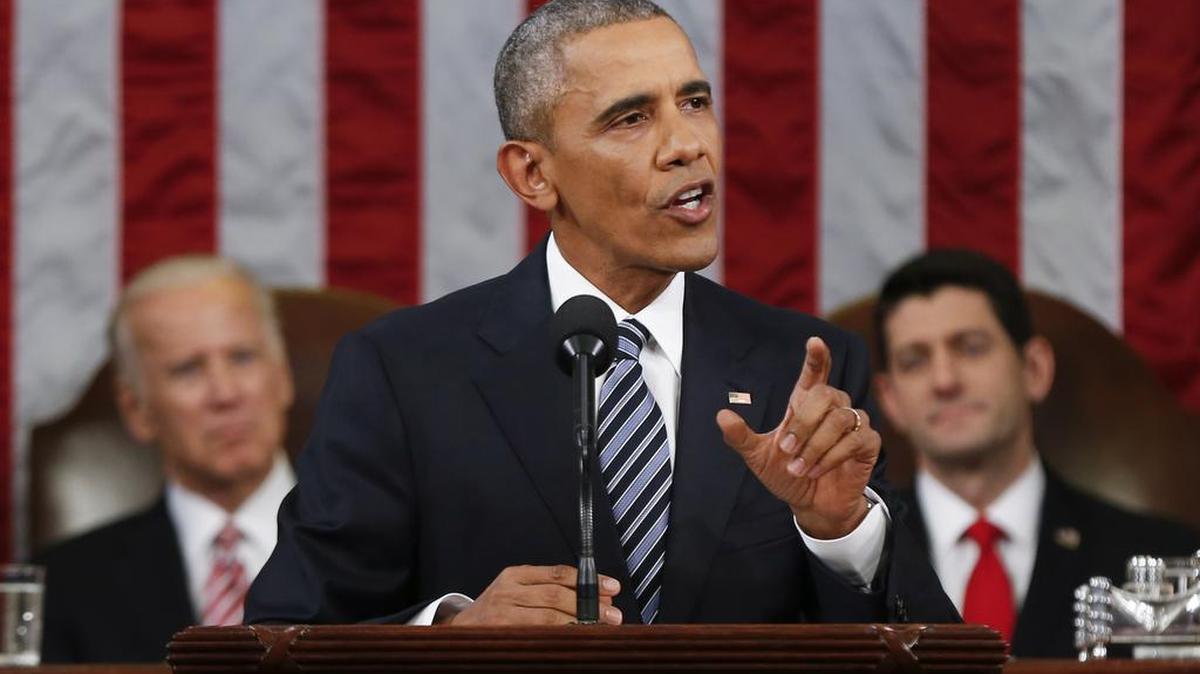 El presidente Barack Obama mientras se dirigía el martes al Congreso en su último discurso sobre el Estado de la Unión.