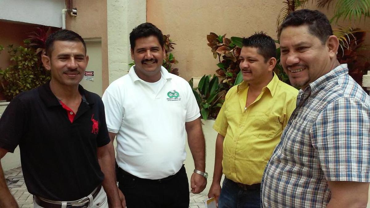 Miembros del Consejo Nacional en Defensa de Nuestra Tierra, Lago y Soberanía de Nicaragua (de izq. a der.) Francisco Javier Carmona, Nemesio Mejía Urbina, Medardo Mairena y Pedro Mena.