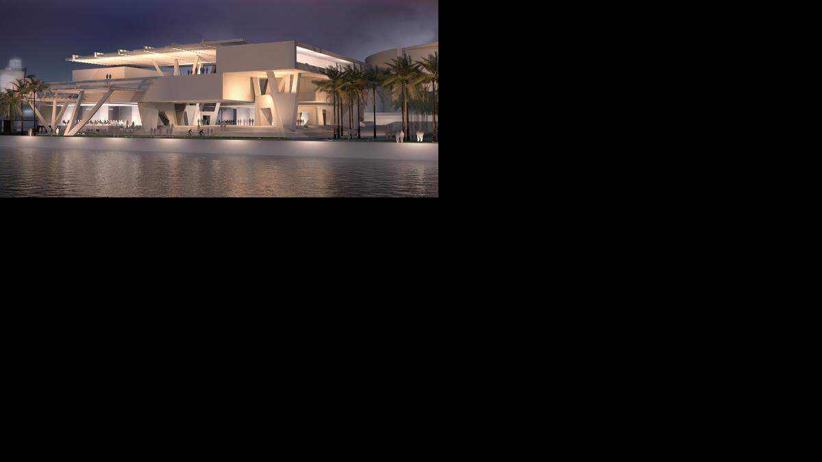 
En esta representación, la firma de arquitectos R.E. Chisholm, muestra como se vería de noche el Museo del Exilio Cubano una vez construido en el sitio propuesto.
