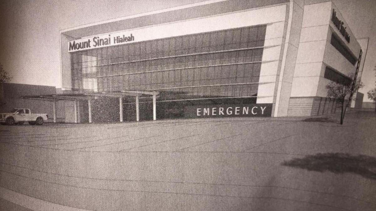 Dibujo del centro de emergencias que el Hospital Mount Sinai busca construir en Hialeah.