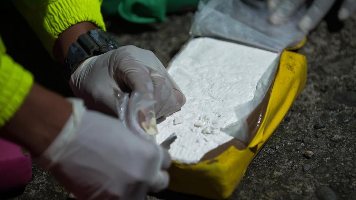 Imagen de archivo del 10 de agosto del 2017, cuando autoridades colombianas confiscaron un cargamento de cocaína de la organización criminal el Clan del Golfo en un contenedor con destino a Europa.