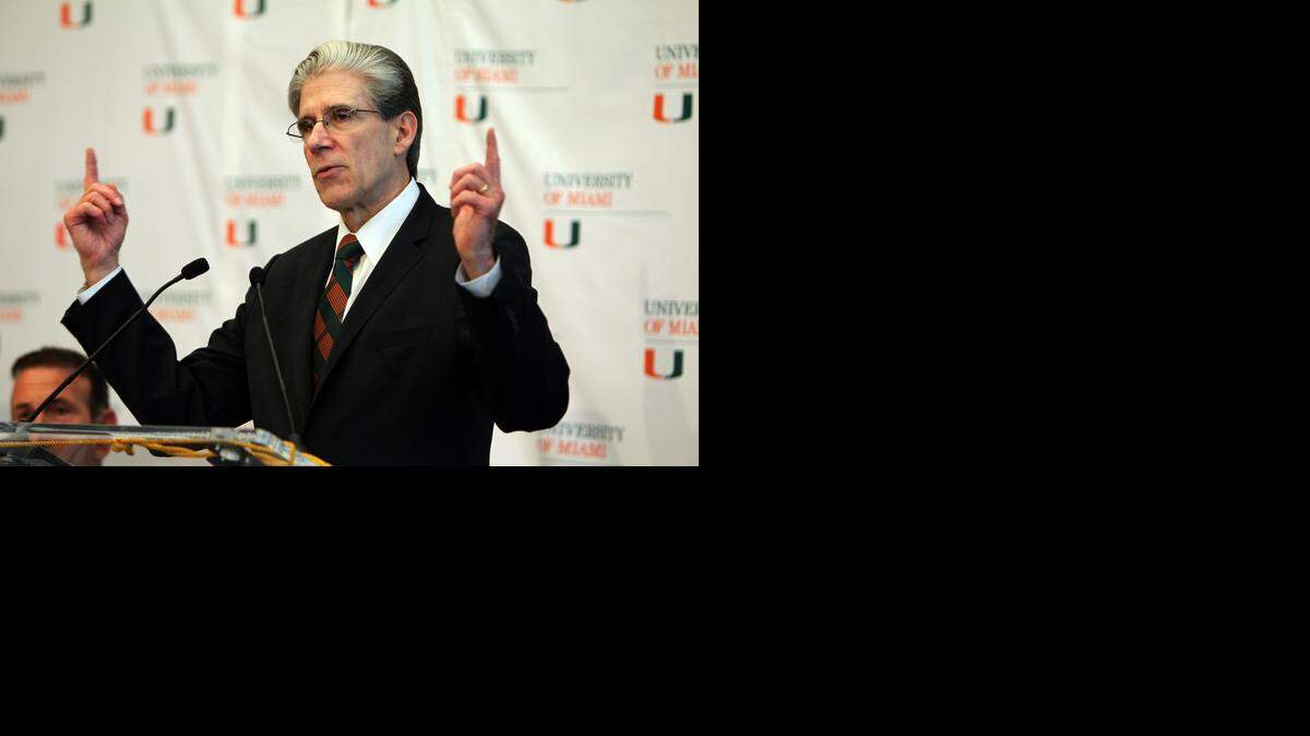 
El nuevo presidente de la Universidad de Miami, durante su presentación este lunes. 
