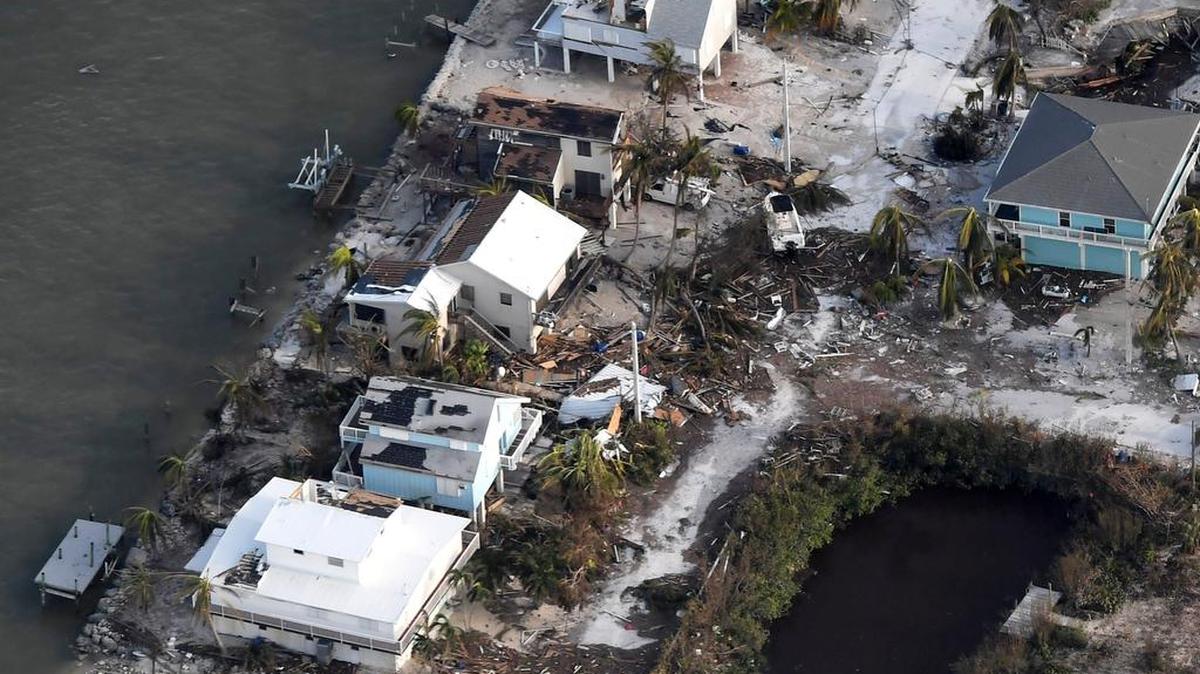 Vista aérea de Florida tras el paso del huracán Irma, en Florida, Estados Unidos, 11 de septiembre de 2017. EFE/Matt McClain **POOL**