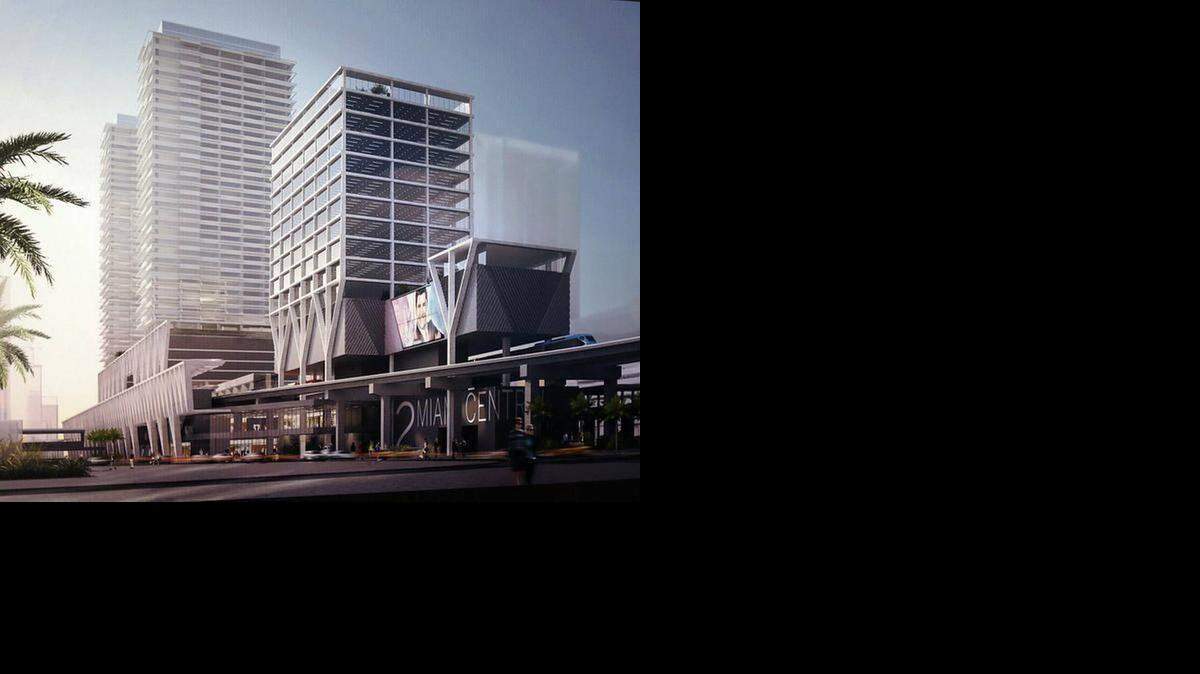
Un boceto de All Aboard Florida de la estación central en el downtown de Miami.


