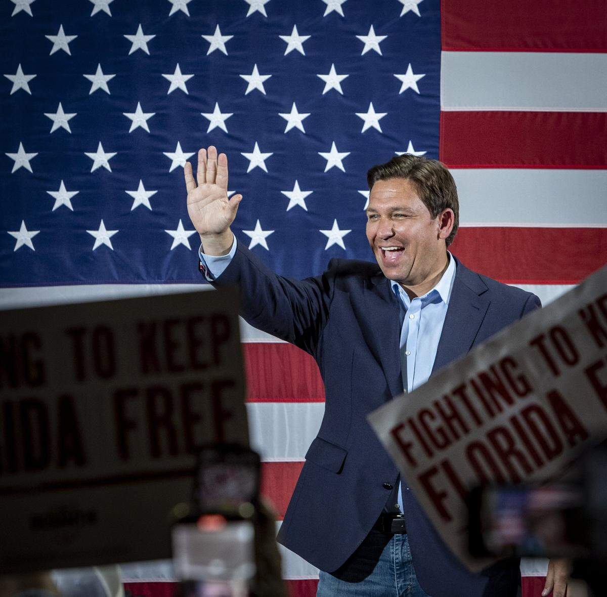 Archive: Gov. Ron DeSantis appears in Hialeah on Nov. 7, 2022 during his reelection campaign.
