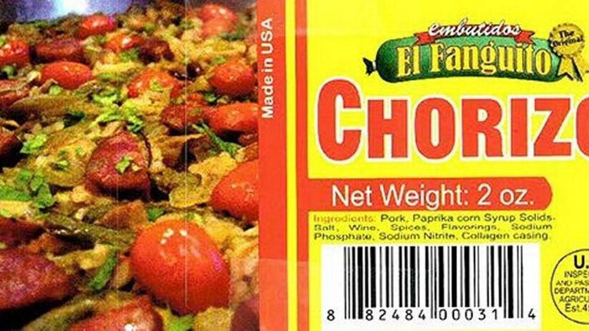 La compañía Embutidos El Fanguito, ubicada en Miami, tuvo que recoger unas 1,500 libras de productos hechos a base de cerdo, como el chorizo de la foto, por estar incorrectamente etiquetados como productos ya cocinados.
