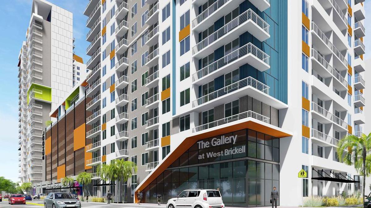 Un boceto de The Gallery at West Brickell, el sitio posible para la nueva escuela del área.