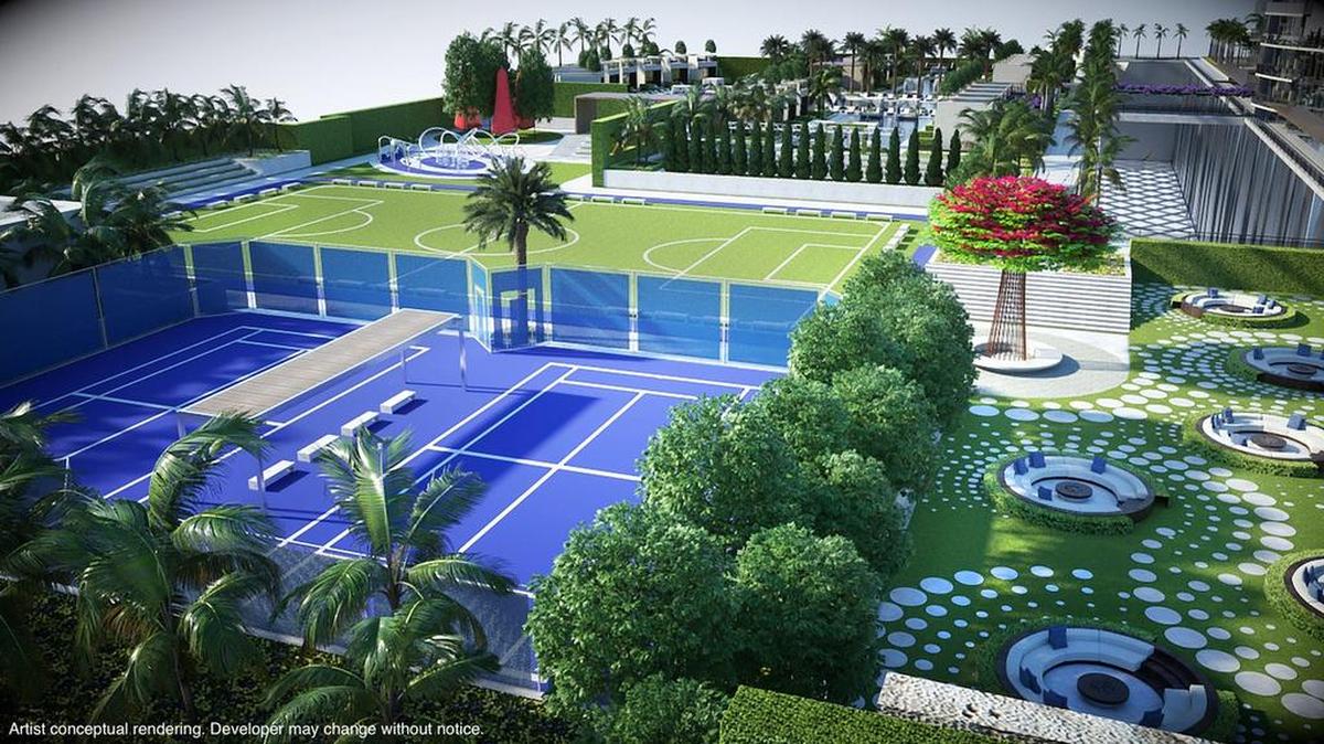 El complejo del Paramount Miami Worldcenter contempla construir canchas de tenis y hasta de fútbol soccer para sus residentes.