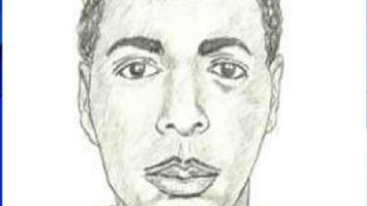 Retrato de uno de los asaltantes que robó a una empleada postal.