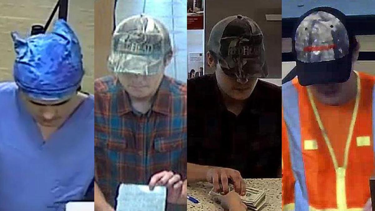 Cuatro de los 12 robos cometidos por el ‘bandido tembloroso’ que fue atrapado el martes en la tarde