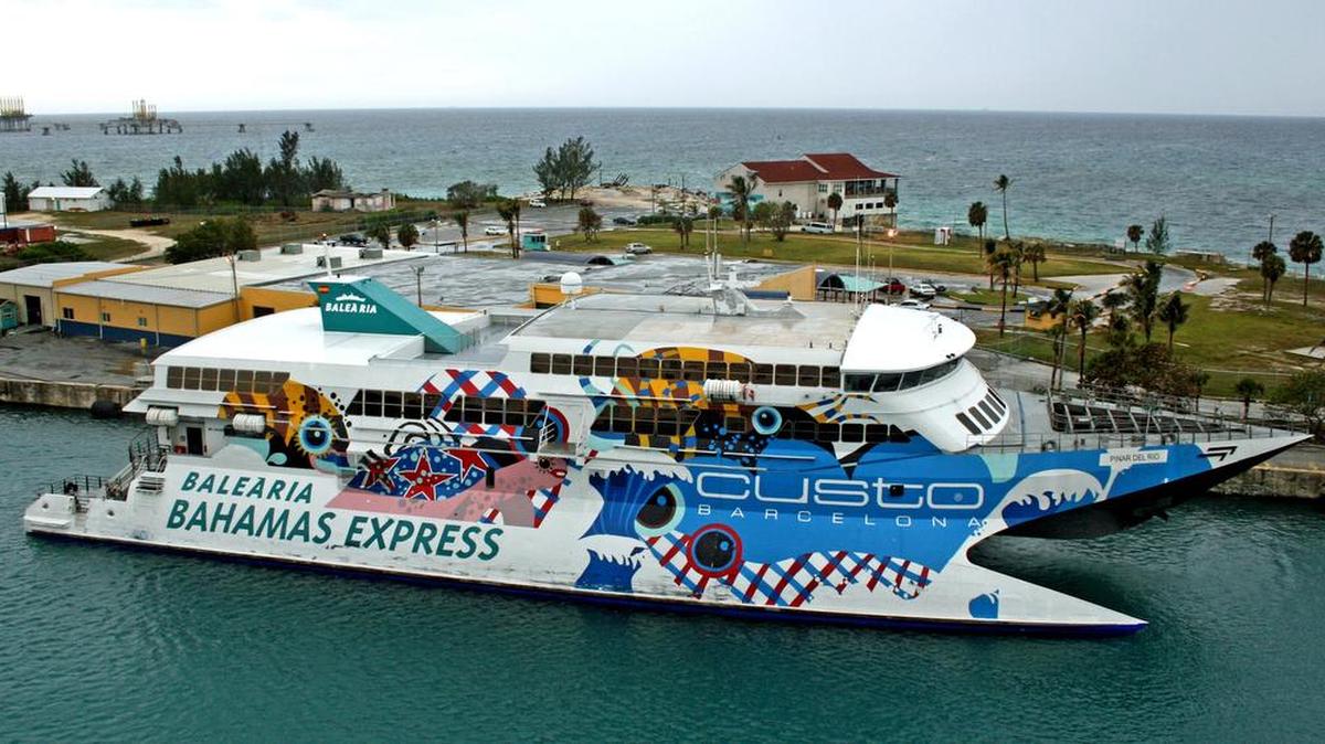 El ferry Pinar del Río, de Balearia Bahamas Express, atracado en Freeport, Bahamas en esta foto sin fecha.
