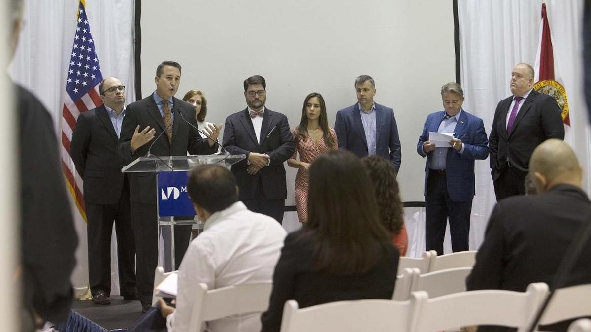 Vista general de los expositores en el evento del lanzamiento el miércoles de la campaña nacional a favor de una reforma migratoria.
