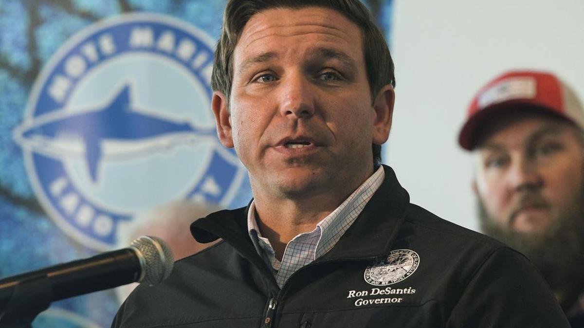 Republican Gov. Ron DeSantis announces funding for his environmental policy during a press conference at Mote Marine Laboratory in Sarasota on Thursday, Jan. 10, 2019.