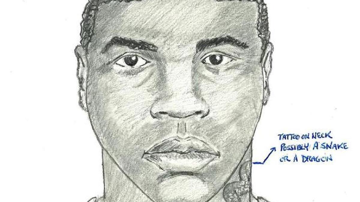 Boceto difundido por la policía del hombre que había intentado secuestrar a una mujer en Deerfield Beach.