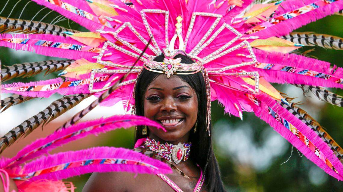 A reveler smiles at last year’s Miami Carnival, which was the first North American Caribbean carnival in 2021. Miami Carnival 2022 starts Oct. 1.
