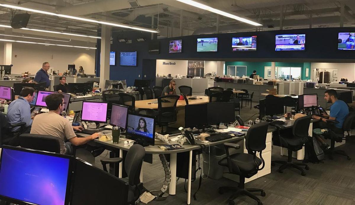 Vista de la redacción de el Nuevo Herald y el Miami Herald.