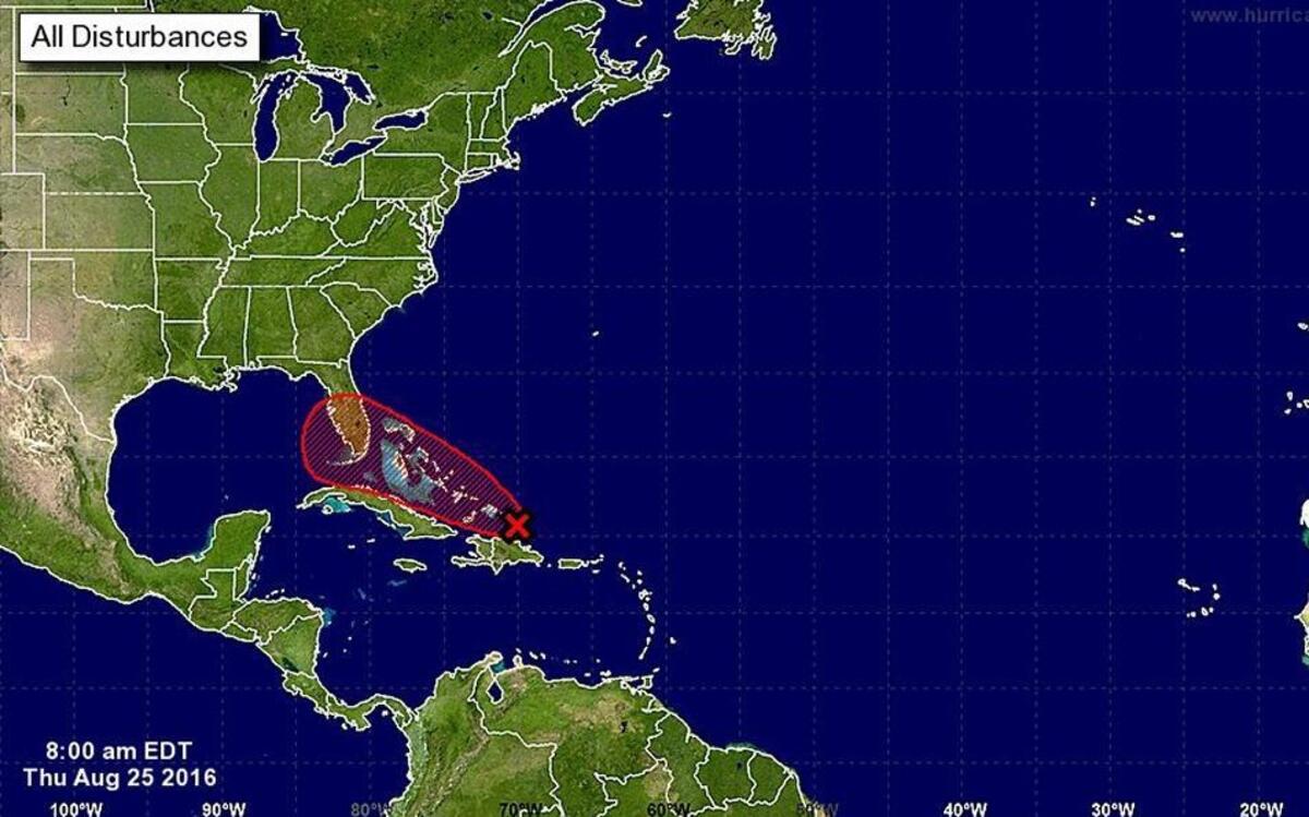 El modelo de proyección del jueves por la mañana mostraba a la onda tropical 99-L con rumbo directo hacia el sur de la Florida.