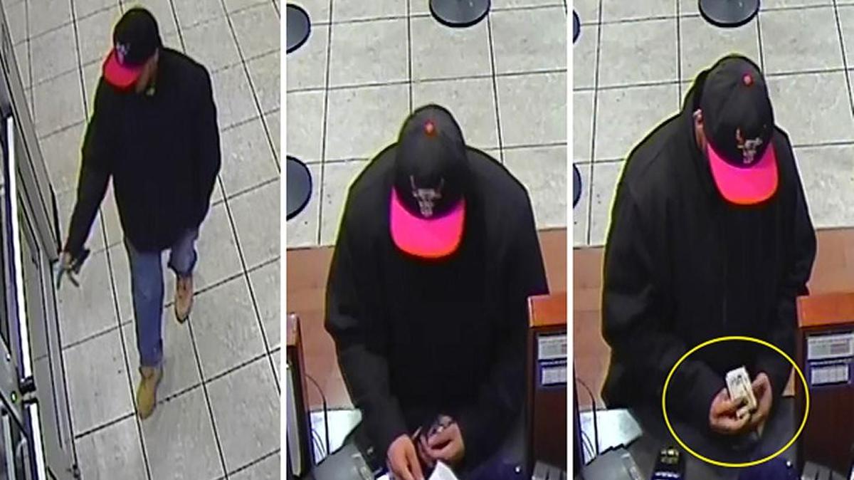 Las fotografías tomadas del video de vigilancia del comercio no lograron filmar el rostro del individuo, que lleva puesta una chaqueta negra, jeans azules, botas similares a las de la marca Timberland, y una gorra roja y negra con el logo del equipo de la NBA Chicago Bulls.
